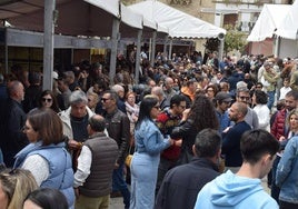 Numerosos asistentes llenaron el recinto ferial, en la plaza Mayor, ayer.