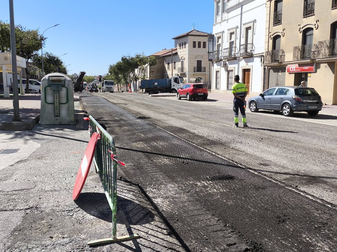 Uno de los cortes realizados para los vehículos procedentes de la calle Cruces