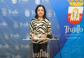 Consuelo Soriano en la rueda de prensa.