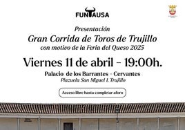 La presentación de la corrida de toros de la Feria del Queso tendrá lugar esta tarde