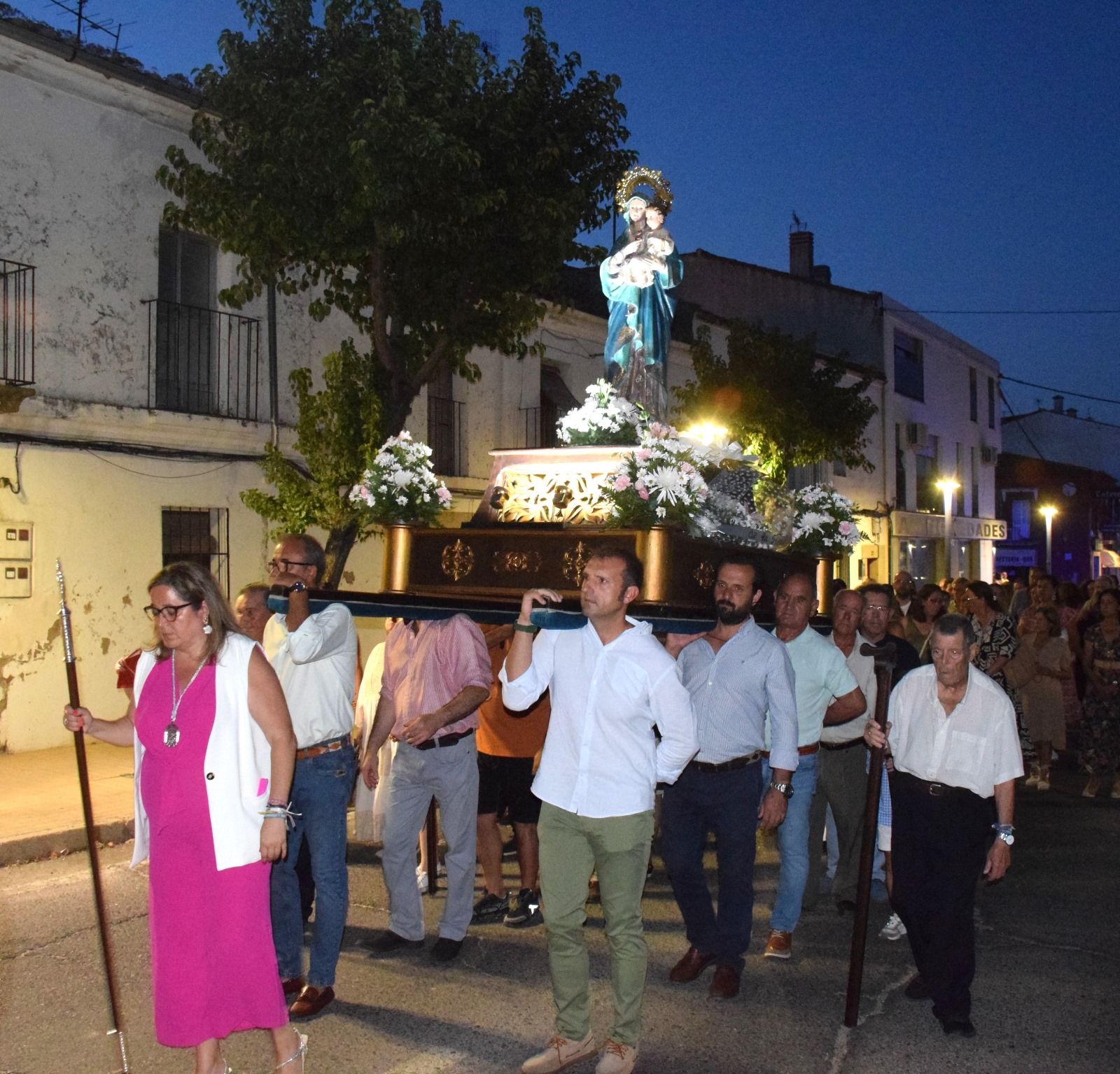 La procesión con la Virgen, el año pasado.
