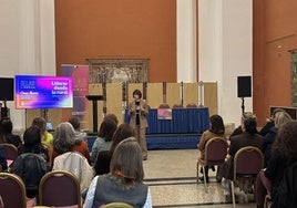 Conce Macías en su intervención ayer.