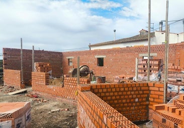 Las obras de la sede, hace unos días.