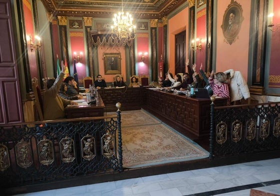 Votos a favor de la propuesta presesntada por el PSOE en el pleno de este miércoles.