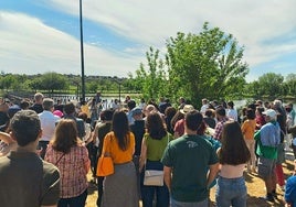 Asistentes en el acto celebrado este sábado en el parque de San Lázaro.