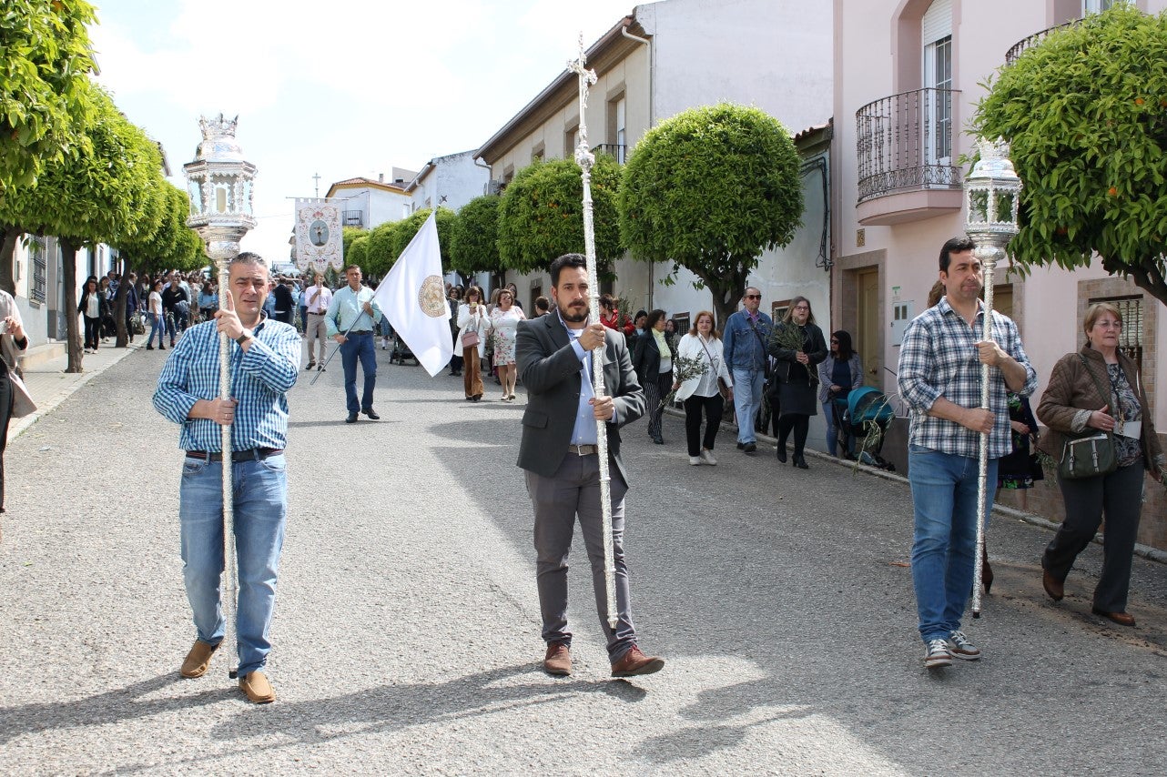 Algunas imágenes del Domingo de Ramos con la procesión de la Burrita como protagonista en el inicio de la Semana Santa en Valverde de Leganés (14-04-2019)