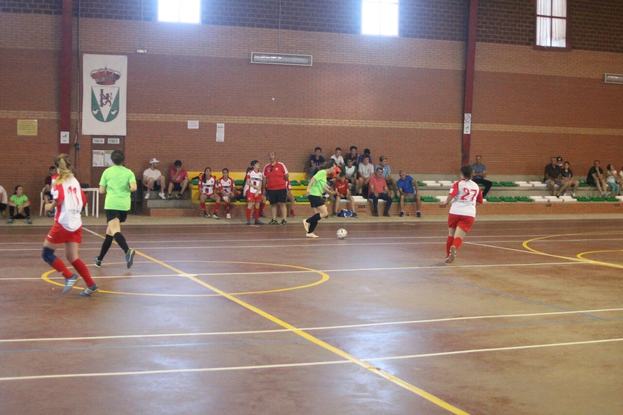 Algunas imágenes del encuentro femenino que enfrentó al equipo de Valverde y Almendral con el Santa Teresa en el pabellón polideportivo (28-05-2019)