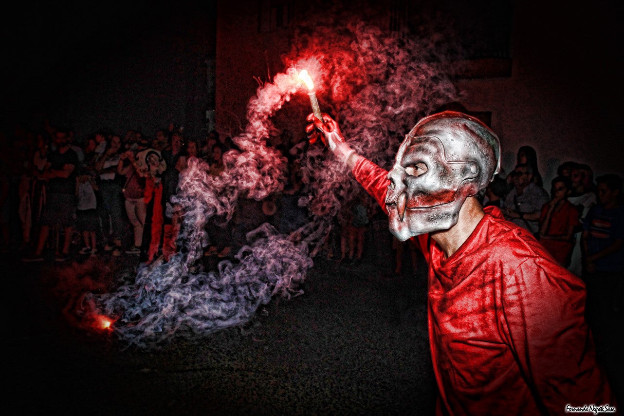 Imágenes del espectáculo de la Fuga de la Diabla celebrado en Valverde de Leganés (17-08-2019)