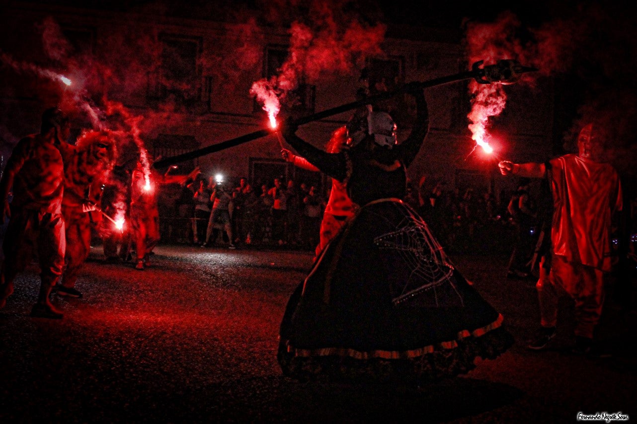 Imágenes del espectáculo de la Fuga de la Diabla celebrado en Valverde de Leganés (17-08-2019)