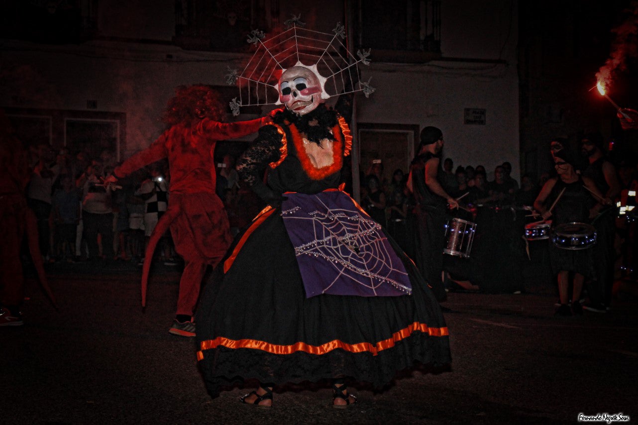 Imágenes del espectáculo de la Fuga de la Diabla celebrado en Valverde de Leganés (17-08-2019)