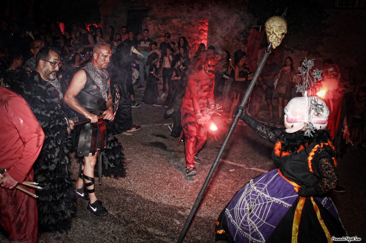 Imágenes del espectáculo de la Fuga de la Diabla celebrado en Valverde de Leganés (17-08-2019)