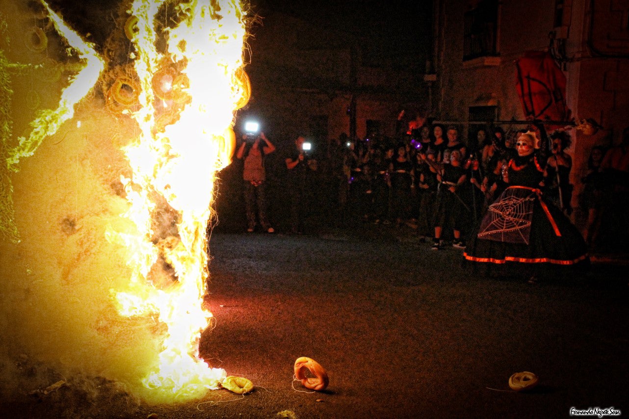 Imágenes del espectáculo de la Fuga de la Diabla celebrado en Valverde de Leganés (17-08-2019)