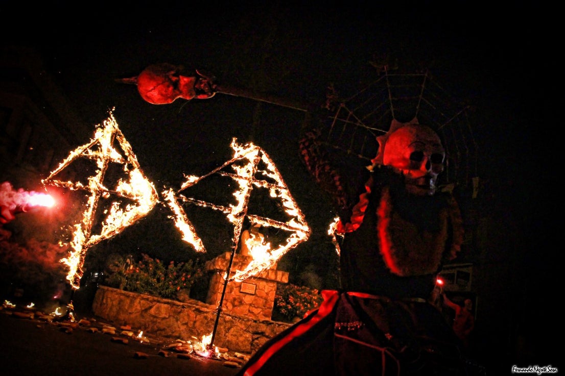 Imágenes del espectáculo de la Fuga de la Diabla celebrado en Valverde de Leganés (17-08-2019)