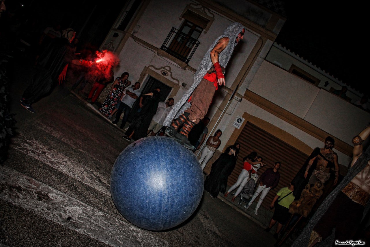 Imágenes del espectáculo de la Fuga de la Diabla celebrado en Valverde de Leganés (17-08-2019)