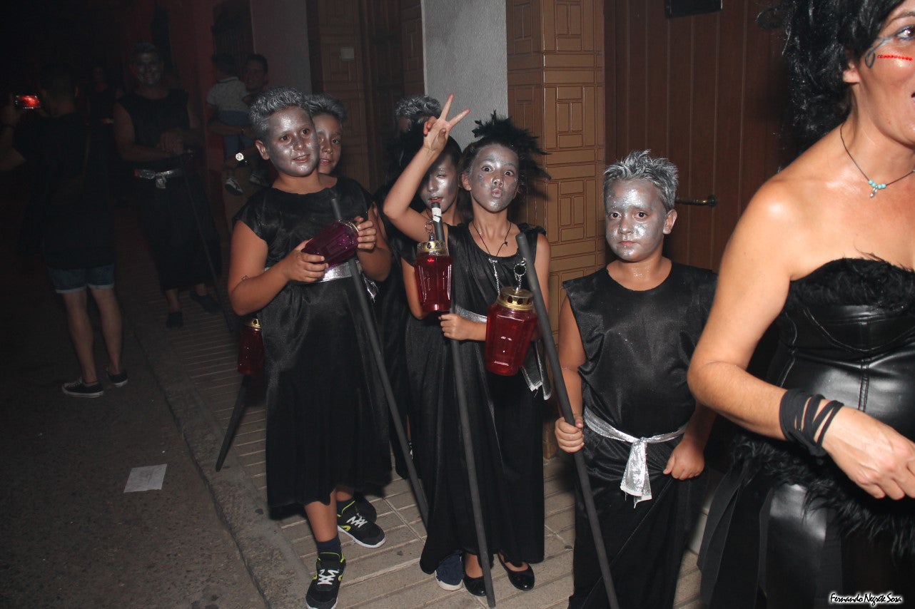 Imágenes del espectáculo de la Fuga de la Diabla celebrado en Valverde de Leganés (17-08-2019)