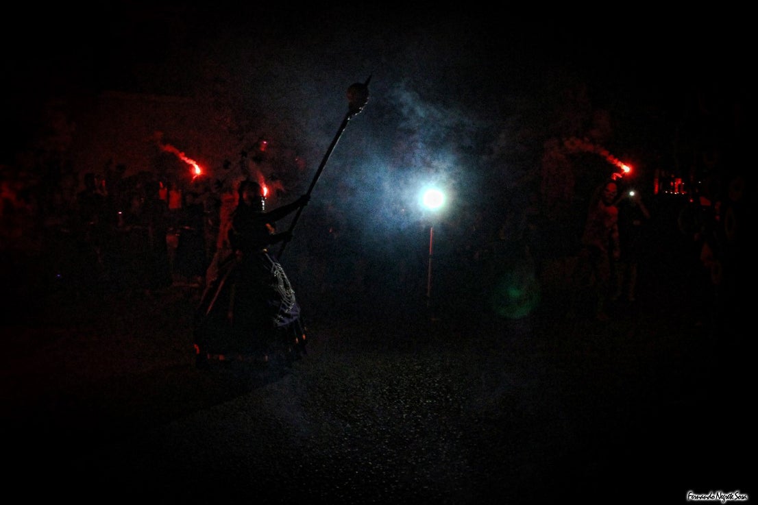 Imágenes del espectáculo de la Fuga de la Diabla celebrado en Valverde de Leganés (17-08-2019)