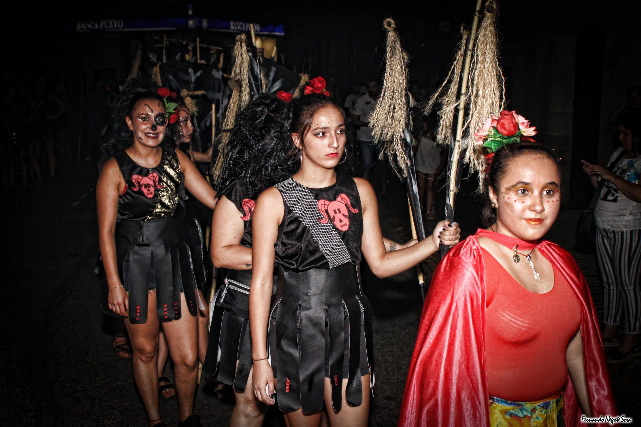 Imágenes del espectáculo de la Fuga de la Diabla celebrado en Valverde de Leganés (17-08-2019)