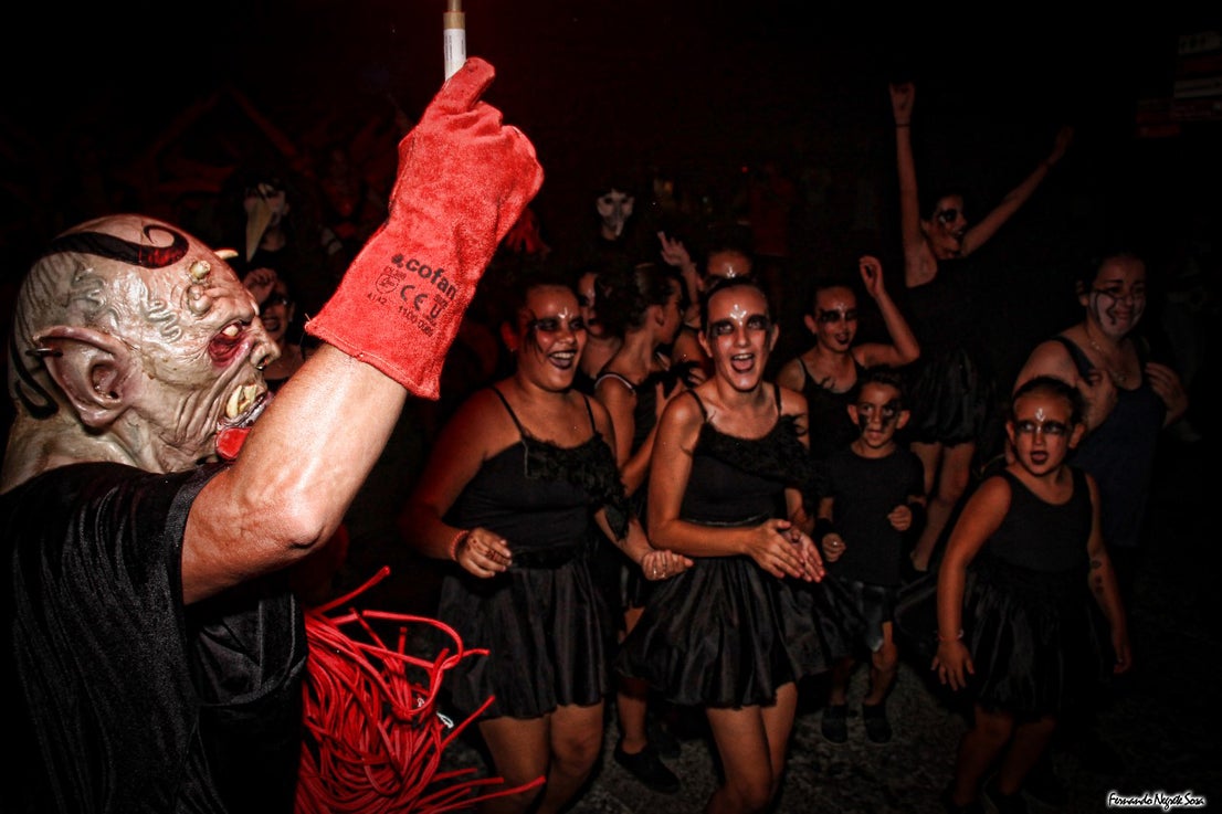 Imágenes del espectáculo de la Fuga de la Diabla celebrado en Valverde de Leganés (17-08-2019)