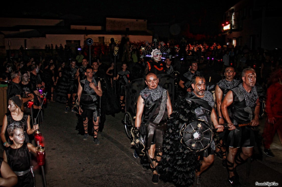 Imágenes del espectáculo de la Fuga de la Diabla celebrado en Valverde de Leganés (17-08-2019)
