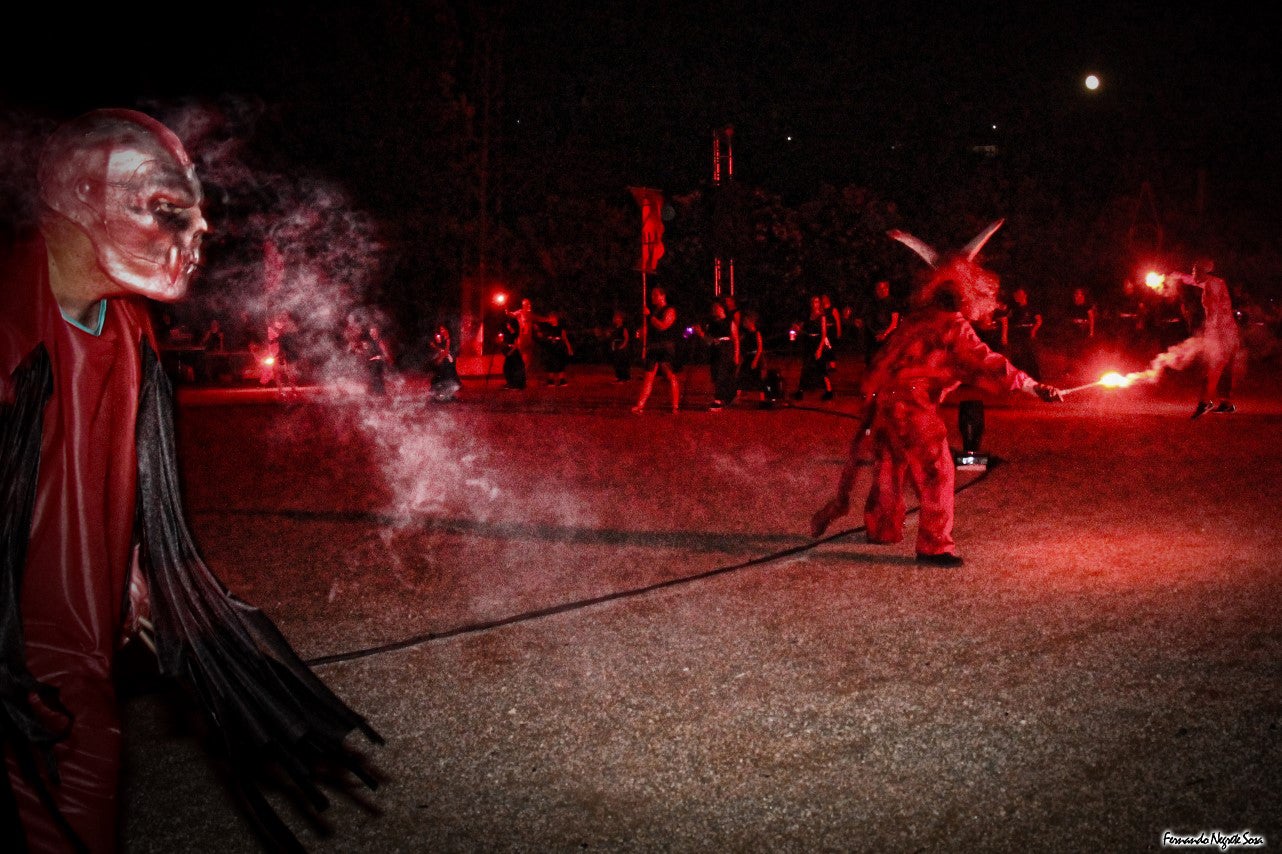 Imágenes del espectáculo de la Fuga de la Diabla celebrado en Valverde de Leganés (17-08-2019)