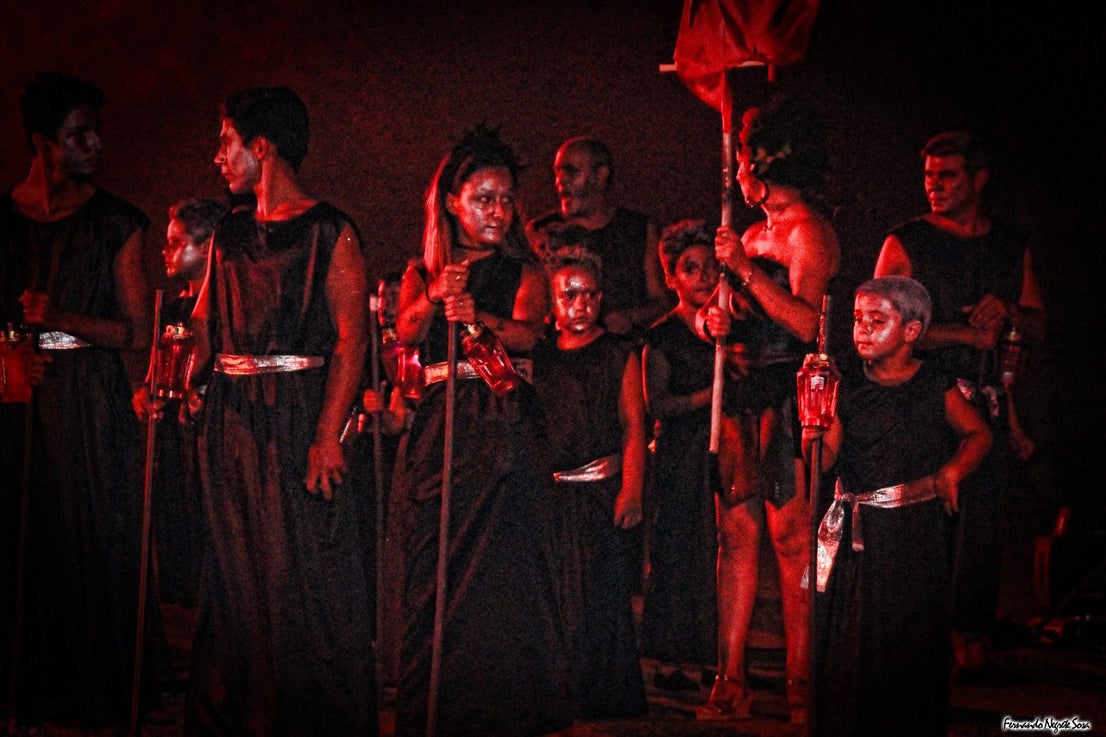 Imágenes del espectáculo de la Fuga de la Diabla celebrado en Valverde de Leganés (17-08-2019)