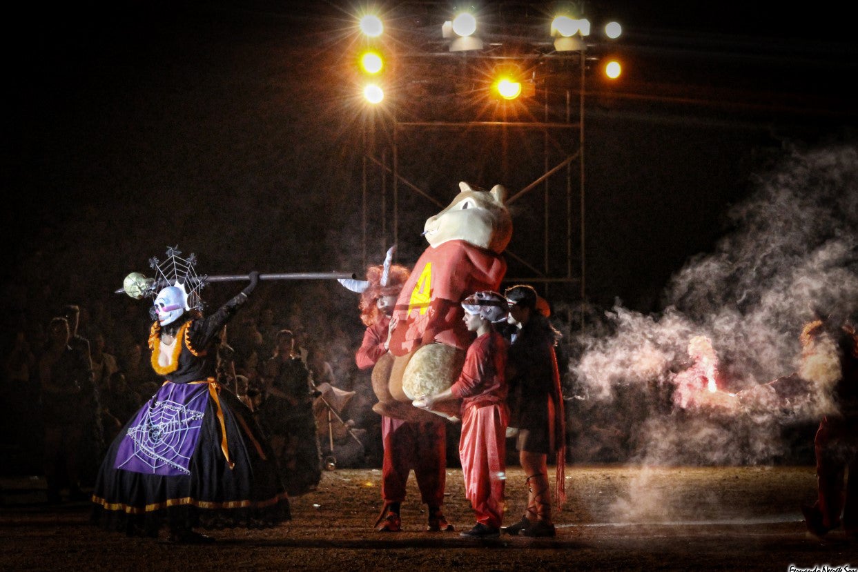 Imágenes del espectáculo de la Fuga de la Diabla celebrado en Valverde de Leganés (17-08-2019)