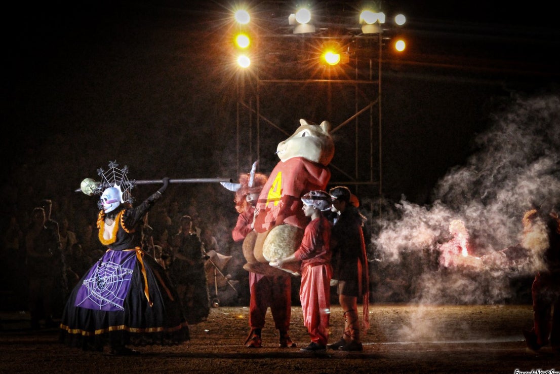 Imágenes del espectáculo de la Fuga de la Diabla celebrado en Valverde de Leganés (17-08-2019)