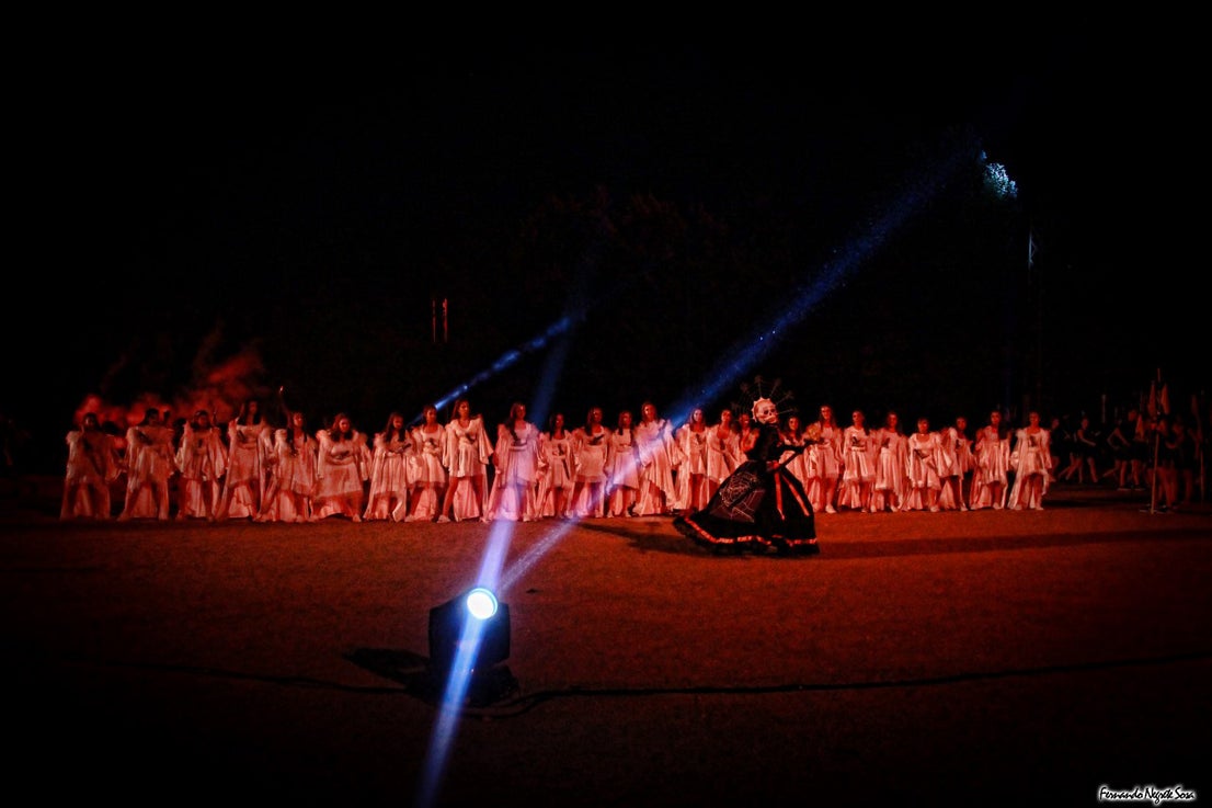 Imágenes del espectáculo de la Fuga de la Diabla celebrado en Valverde de Leganés (17-08-2019)