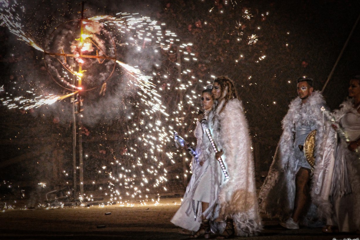 Imágenes del espectáculo de la Fuga de la Diabla celebrado en Valverde de Leganés (17-08-2019)