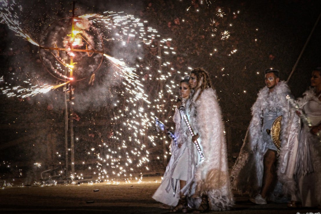 Imágenes del espectáculo de la Fuga de la Diabla celebrado en Valverde de Leganés (17-08-2019)