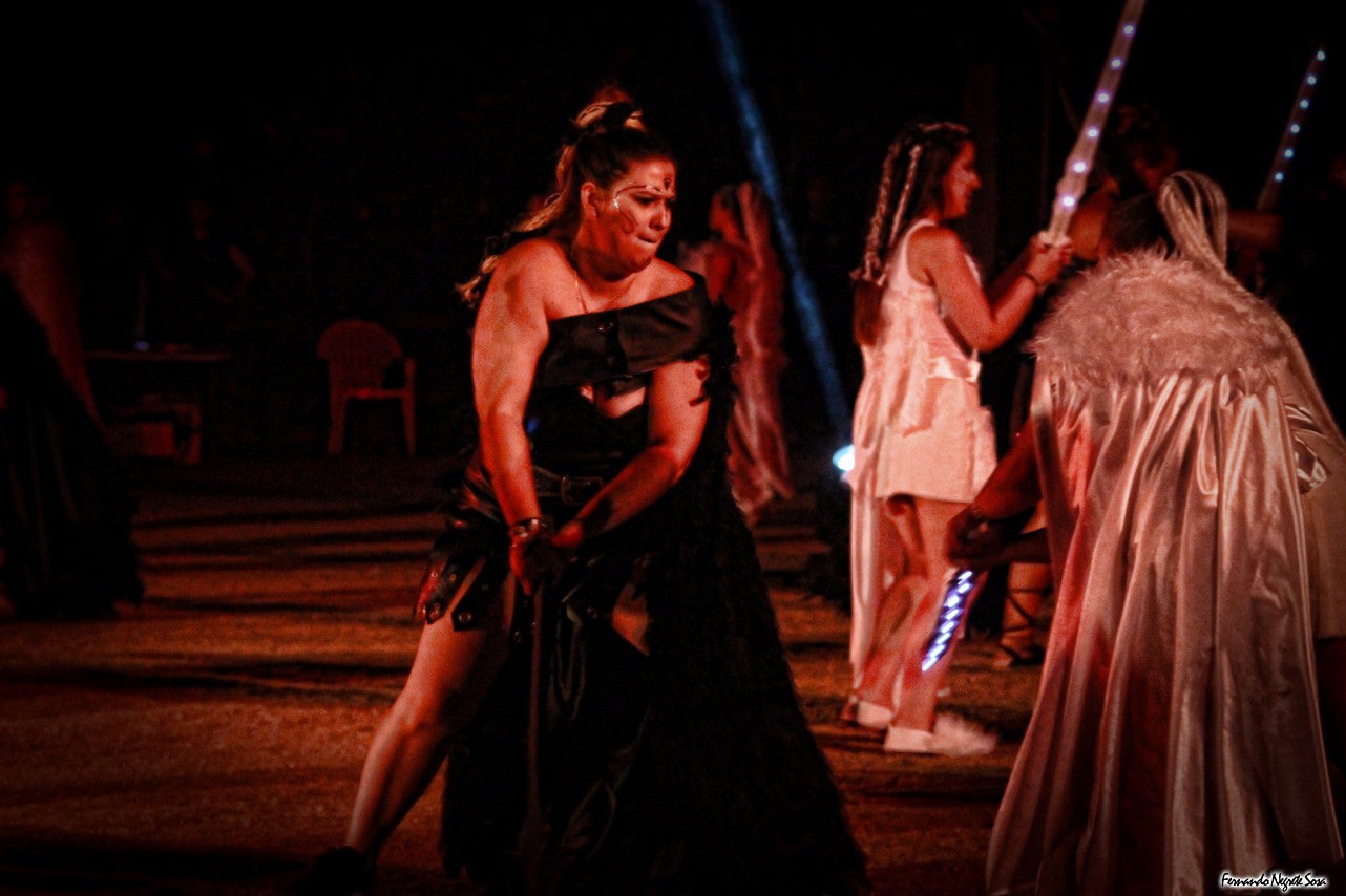 Imágenes del espectáculo de la Fuga de la Diabla celebrado en Valverde de Leganés (17-08-2019)