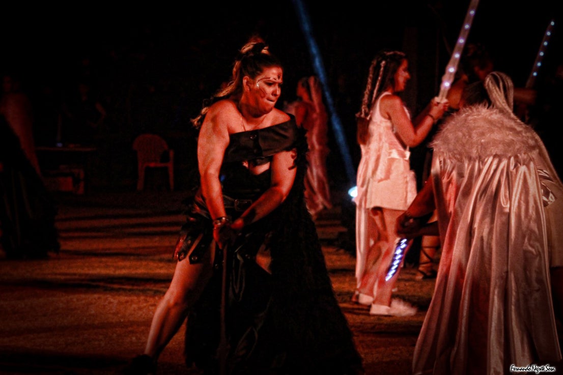 Imágenes del espectáculo de la Fuga de la Diabla celebrado en Valverde de Leganés (17-08-2019)