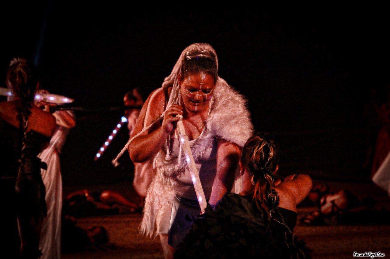 Imágenes del espectáculo de la Fuga de la Diabla celebrado en Valverde de Leganés (17-08-2019)