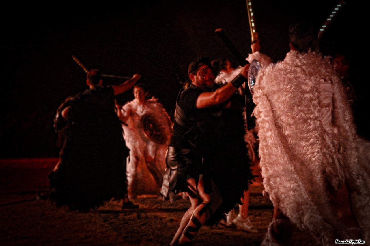 Imágenes del espectáculo de la Fuga de la Diabla celebrado en Valverde de Leganés (17-08-2019)
