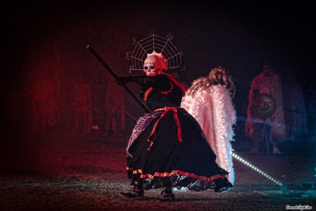 Imágenes del espectáculo de la Fuga de la Diabla celebrado en Valverde de Leganés (17-08-2019)