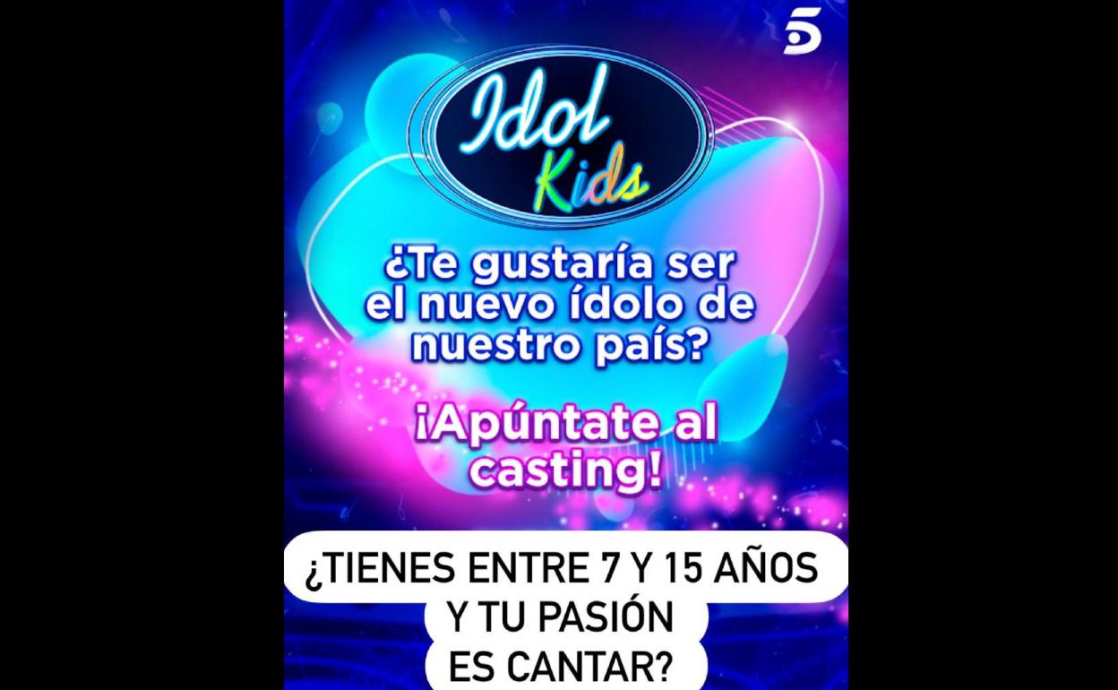 Se buscan participantes para Idol Kids, de Telecinco