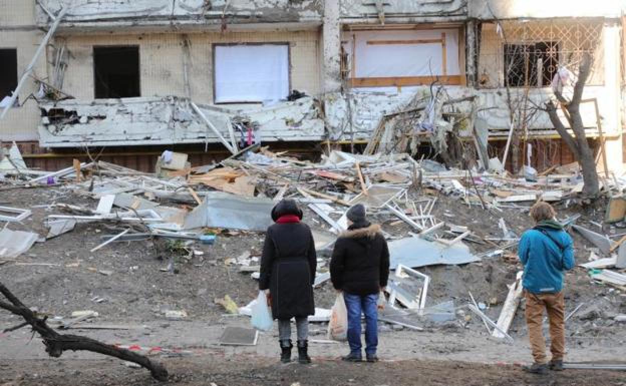 Edificio destruido en Ucrania