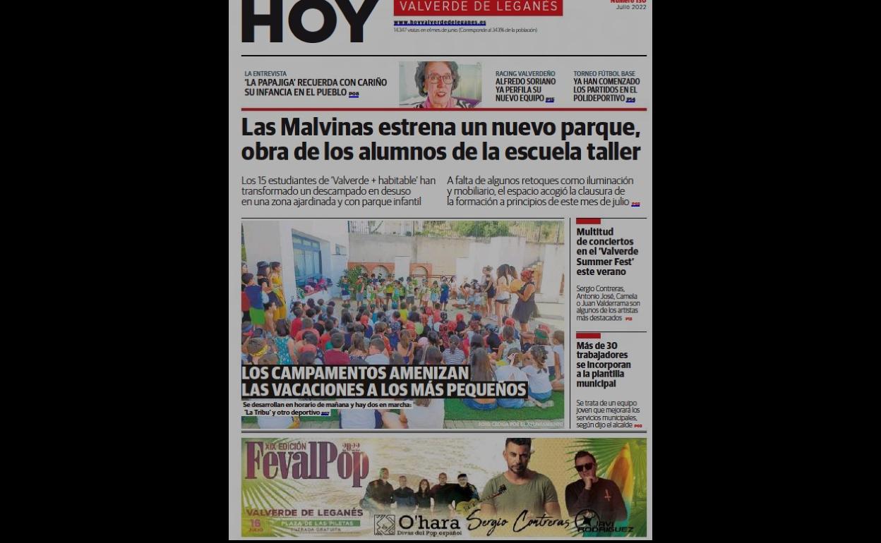 Portada de la edición 130 de HOY Valverde de Leganés