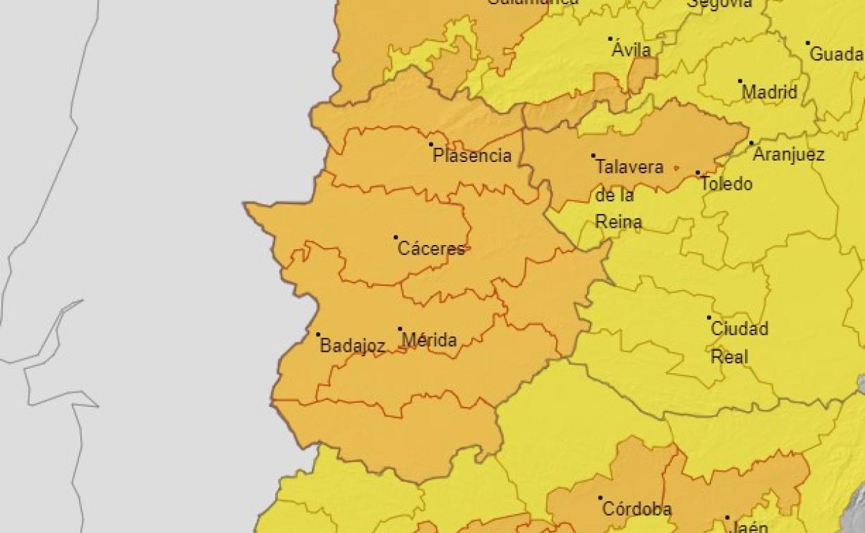 Alerta naranja en la zona de las Vegas del Guadiana donde se encuentra Valverde de Leganés