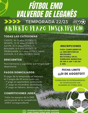 Cartel de la nueva temporada de fútbol base