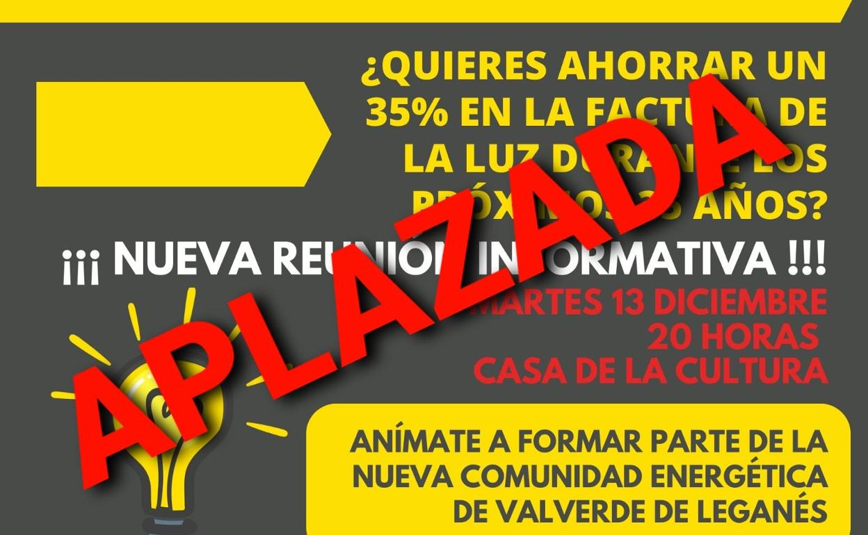 Ahorro luz: Se aplaza la reunión para la Comunidad Energética Local
