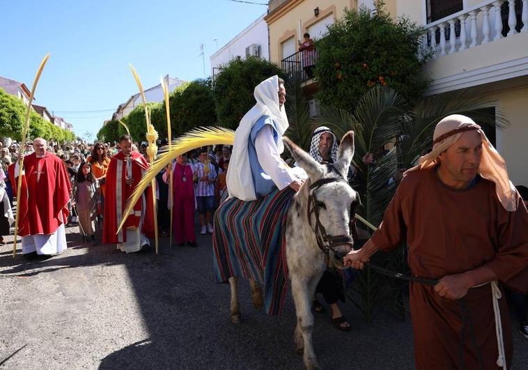 Procesión de la 'Burrina' bajando la calle Reyes Huertas