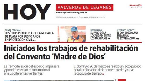 Este jueves ha salido publicada la edición 139 de HOY Valverde de Leganés