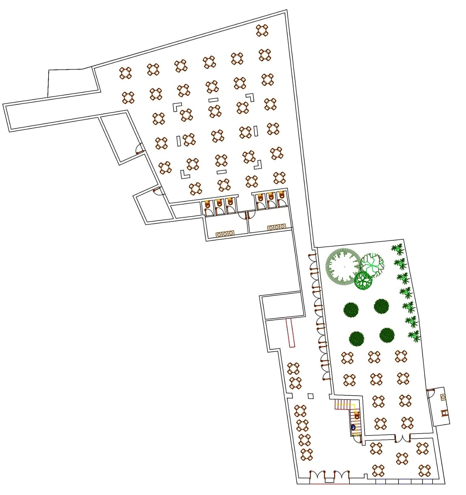 Imagen secundaria 2 - Imágenes de las actuaciones a realizar y el actual salón del Centro Social de Mayores