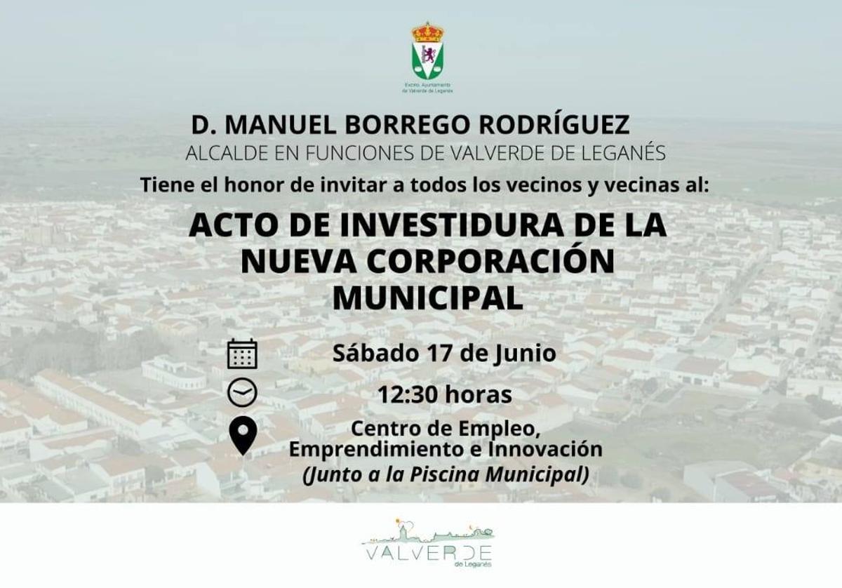 A las 12.30 horas es el acto de investidura de la nueva corporación