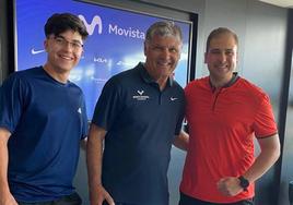 Los valverdeños Alejandro y Juan Fernando con Toni Nadal