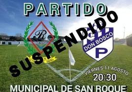 Suspendido el partido de hoy del Racing Valverdeño