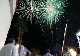 Fuegos artificiales durante la noche del jueves