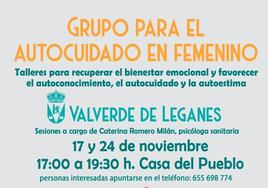 Talleres para el autocuidado en femenino los días 17 y 24 de noviembre