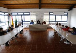 Durante el pleno municipal infantil